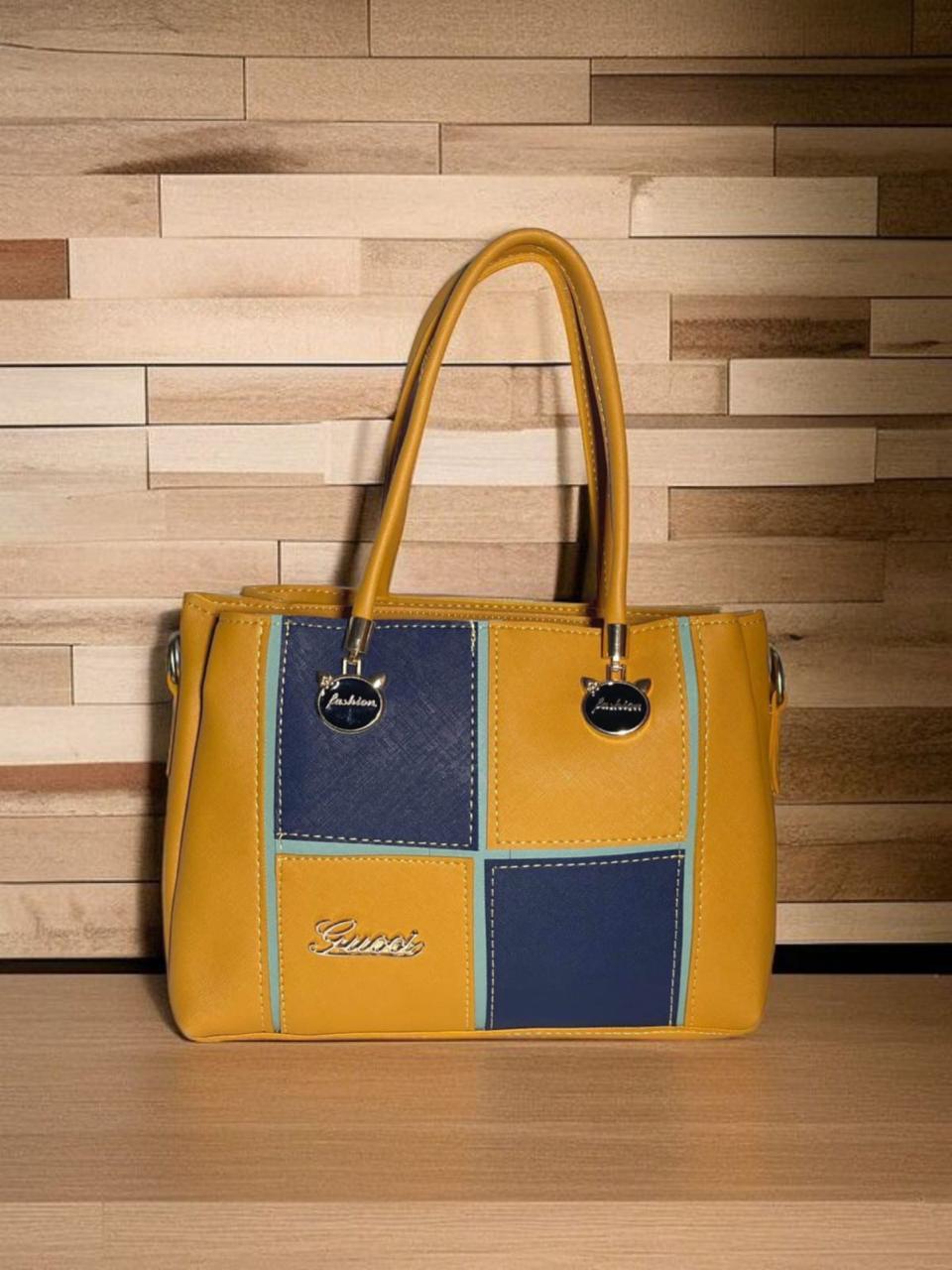Bagzora Yellow Bags with Blue Patches