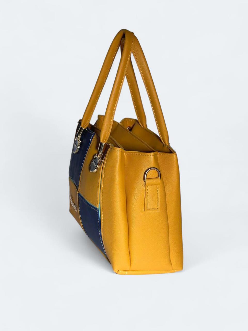 Bagzora Yellow Bags with Blue Patches