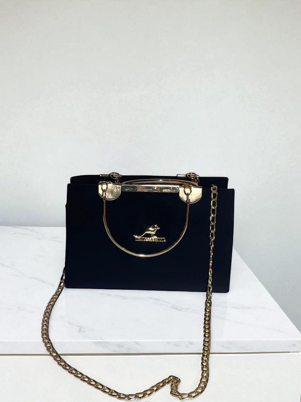 Bagzora Black Bags with Gold Patches