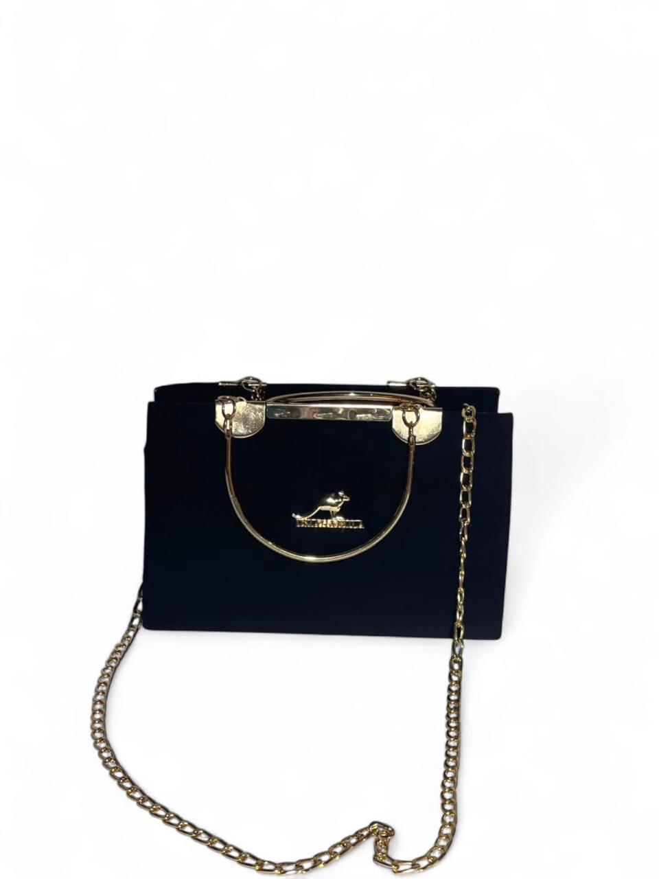 Bagzora Black Bags with Gold Patches