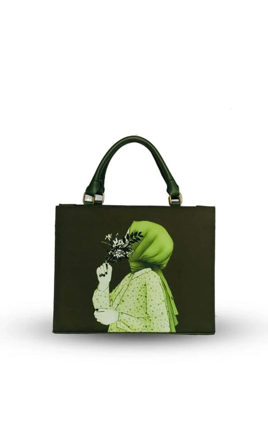 Bagzora Hijabi Green Bag with Green Patches