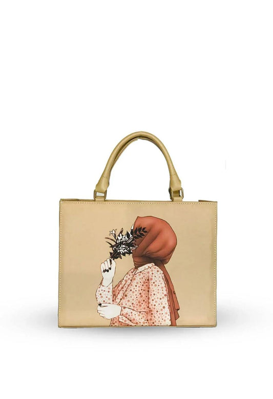 Bagzora Hijabi Beige Bag with Brown Patches