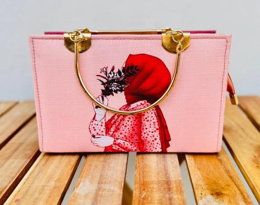 Bagzora Hijabi Pink Bags with Red Patches