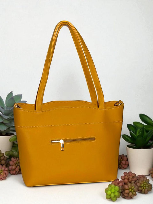 Mustard Bow Design Tote